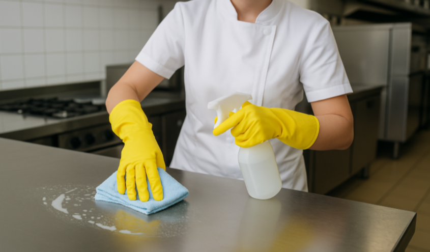 Händewaschen in der Küche als wichtige Regel der Lebensmittelhygiene