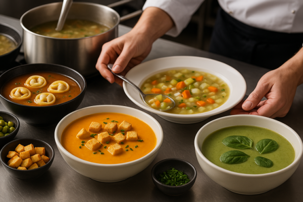 Klassische Suppe als Beispiel für Suppengerichte in der Speisenkunde