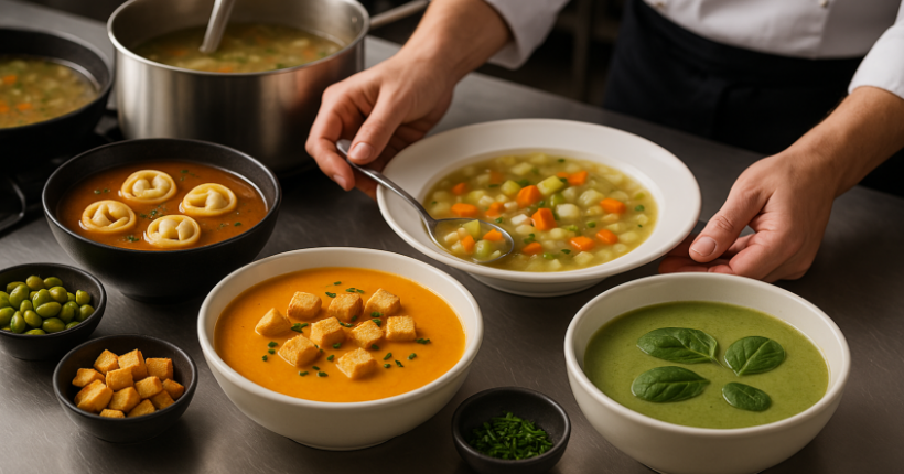 Klassische Suppe als Beispiel für Suppengerichte in der Speisenkunde