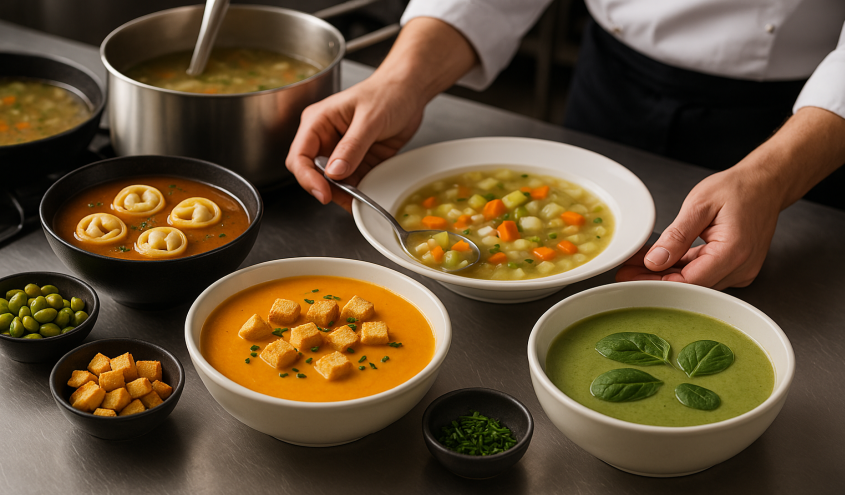 Klassische Suppe als Beispiel für Suppengerichte in der Speisenkunde