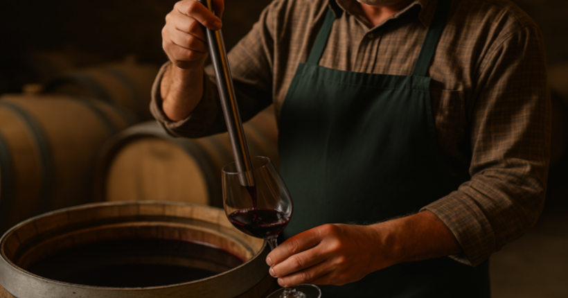 Weinherstellung beim Abstechen