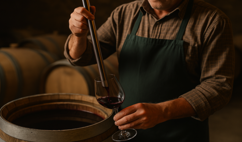 Weinherstellung beim Abstechen