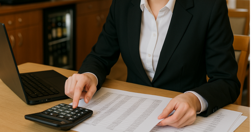 Buchhalter arbeitet an Debitorenbuchhaltung