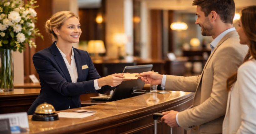 Front Office Empfangsbereich eines Hotels mit Rezeption