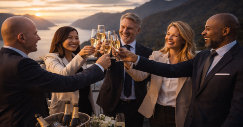 Team bei Incentive Event in der Gastronomie