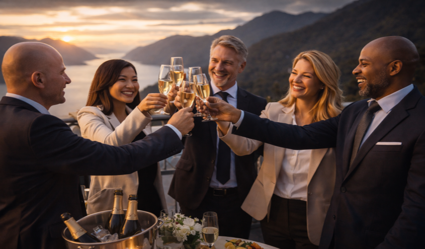 Team bei Incentive Event in der Gastronomie