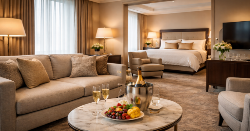 Hotelzimmer Junior Suite mit Wohn- und Schlafbereich