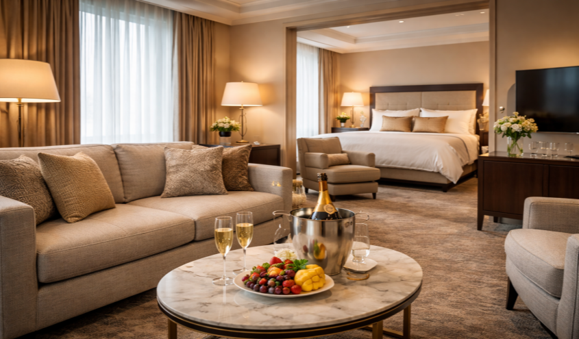 Hotelzimmer Junior Suite mit Wohn- und Schlafbereich