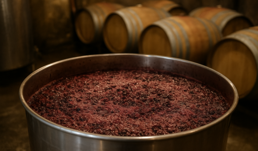 Maische aus zerkleinerten Weintrauben