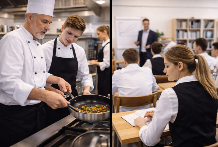 in der küche und Berufsschule